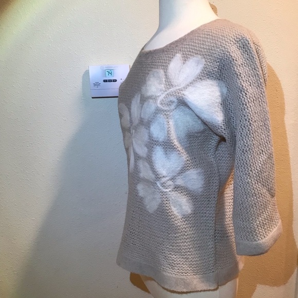 Anthropologie troubadour 100% wool open knit top M - Picture 2 of 8